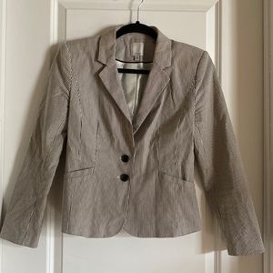 Halogen lined seersucker blazer Size Petite Small